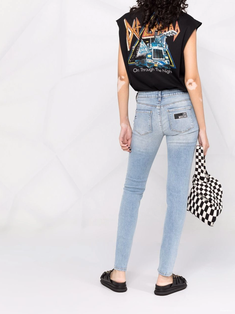 Affordable jeans Moschino skinny distressed-effect Women Love 0425
